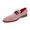 Emilio Franco "Francesco" Pink Genuine Italian Suede Leather With Bracelet Loafers.